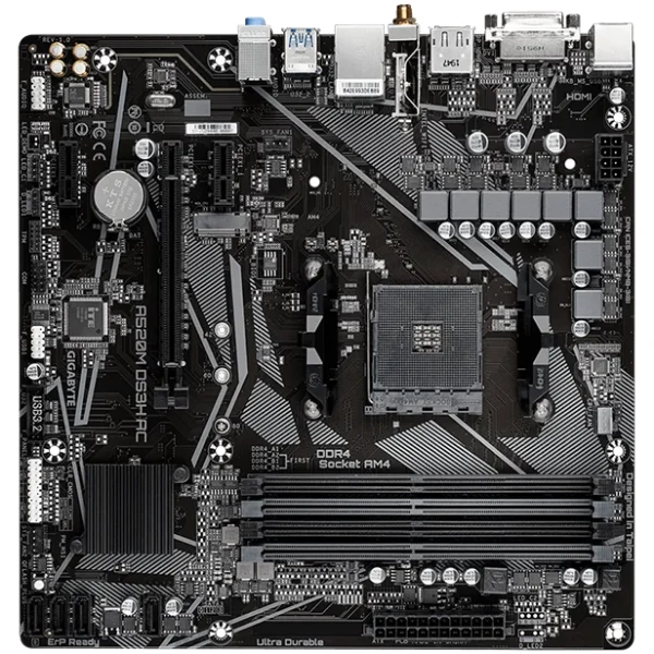 Gigabyte A520M DS3H AC Ultra Durable AM4 Motherboard