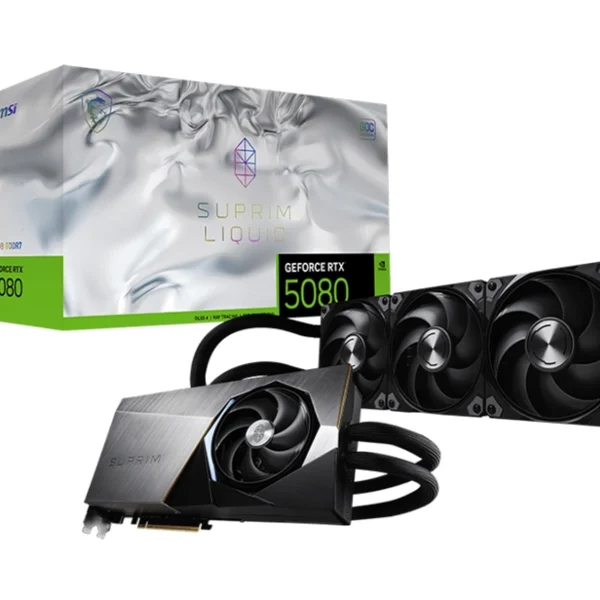 MSI GeForce RTX 5080 SUPRIM Liquid SOC Graphics Card