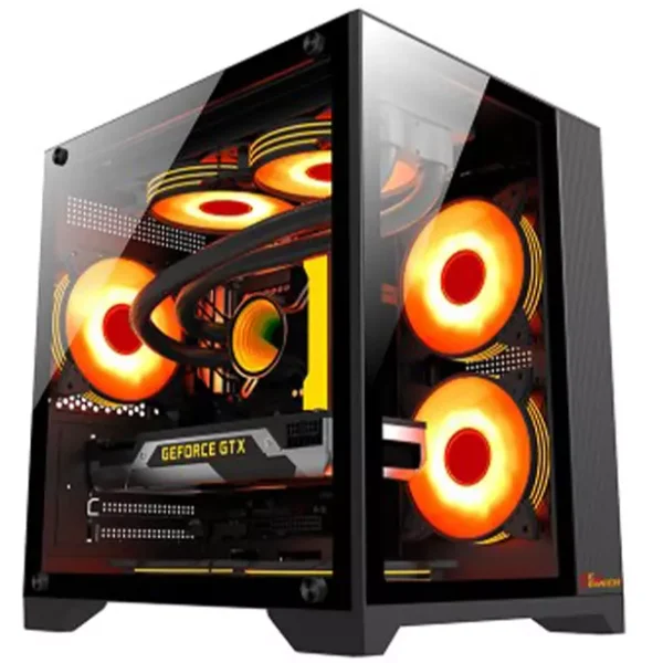 PC POWER ICE CUBE GAMING CASING WITH 5 ARGB FAN