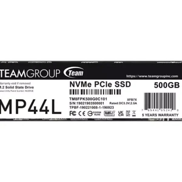 Team MP44L 500GB Gen4 NVMe SSD